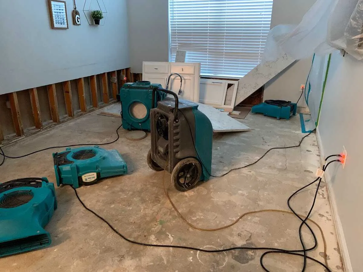 Dehumidifier in flood-cut room for Water Extraction & Removal in Galion